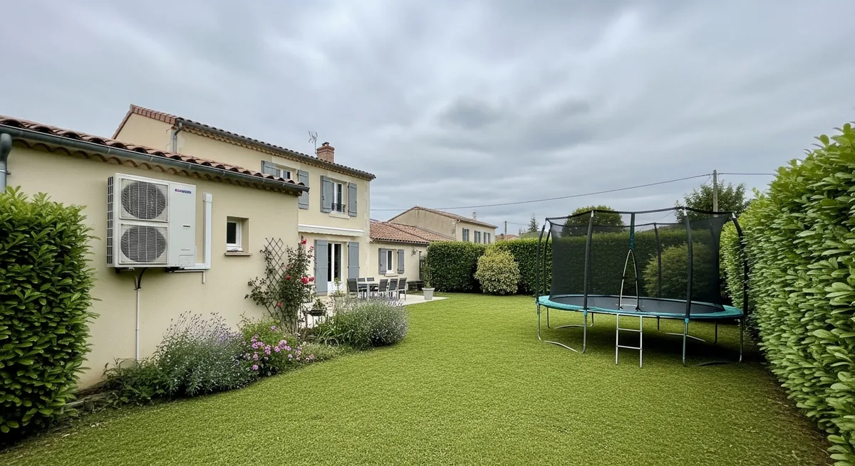 Pompe à chaleur air/eau installée sur un pavillon familial à Montsûrs